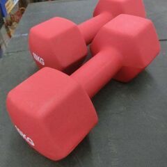 ダンベル 10㎏ 2個セット 合計20㎏ カラーダンベル 滑りにくい レッド 筋トレ 宅トレ 札幌 西野店の画像