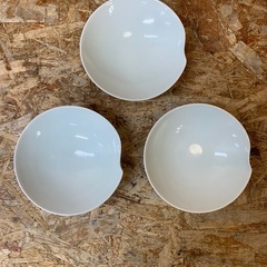 C(7651) 波佐見焼 白磁 深皿 鉢 3個 和食器 盛皿 中皿の画像