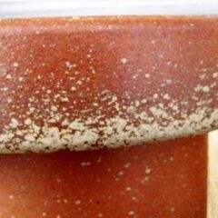 陶器製　ガーデンファニチャー　縄文テーブル1台　チェア2脚　セット　スツール　腰掛　フラワースタンド　花台　庭　造園　318ZSの画像