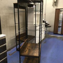 ★リユースのサカイ横浜南店★YM1575  ハンガーラック ダークブラウン W78.5×D49.5×H180 クリーニング済みの画像