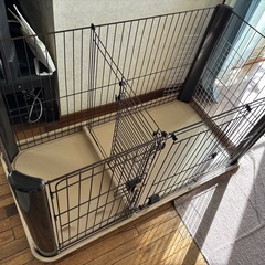 ペティオ (Petio) トイレのしつけが出来る ドッグルームサークル ダークブラウン レギュラー〈超小型犬-小型犬向き〉の画像