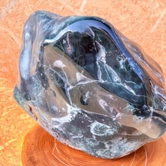 めのう 花仙山 玉造 ジャスパー 青メノウ 碧玉 翡翠 瑪瑙 観賞石 水石 山型 美石 勾玉 菊花石 重量27.2kgの画像