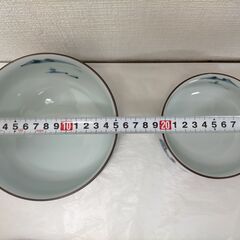 有田焼 蓋付き碗 2客セット 染付 山水文 箱付き 和食器  煮物碗 茶碗蒸し　深鉢 新品未使用 インテリア 251104-5Aの画像