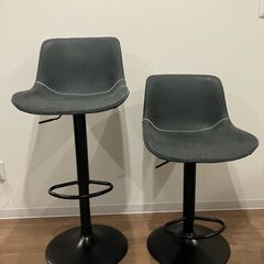 【美品】カウンターチェア 高さ調節可能 2脚セットの画像