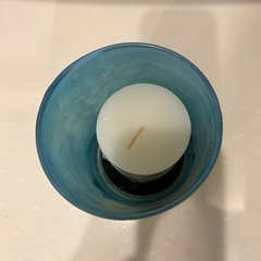 スノーマン クリスマスキャンドル ガラス製 未使用 Let it Snowの画像