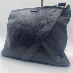 美品 GUCCI グッチ グッチシマ GG柄 ショルダーバッグ クロスボディ サコッシュ 肩掛け 斜め掛け レザー 本革 201446 A4収納可能 メンズ レディース ユニセックスの画像
