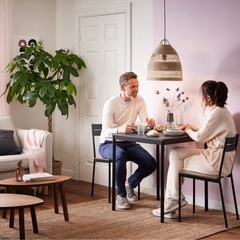 【無料】IKEA サンドスベリ テーブル ブラック 67×67cmの画像