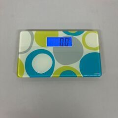 stp-3508　ドリテック　コンパクト体重計　BS-162　ヘルスメーター　電池式　デジタル　ボディスケール　水色　水玉　脱衣所の画像