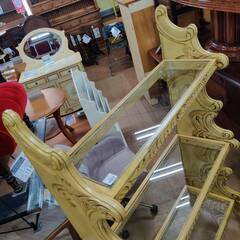 【愛品倶楽部柏店】ロココ調 ガラス3段ラック 西洋アンティーク風の画像