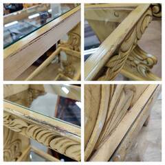 【愛品倶楽部柏店】ロココ調 ガラス3段ラック 西洋アンティーク風の画像