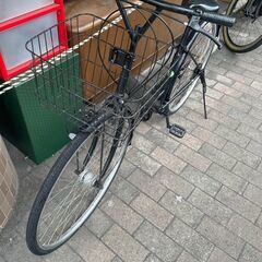リサイクルショップどりーむ荒田店　No565 自転車　シティサイクル　２７インチ　ギア切り替え付き♪　LEDライト付き♪　カゴ若干破損あり　使用可能の画像