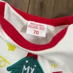 クリスマス ロンパース 70サイズの画像