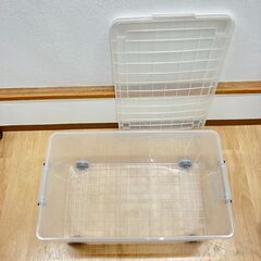 stp-3514　収納ボックス　プラスチックケース　蓋付き　フタ　クリアカラー　透明　押し入れ収納　収納ケースの画像