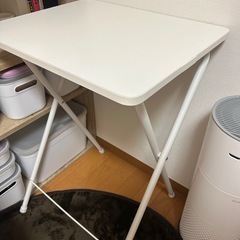 yamazen 折りたたみテーブル ホワイト×ホワイトの画像