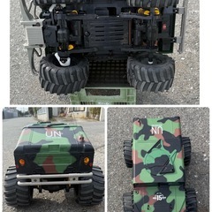 ジャンク品　ハマー　H1 迷彩柄　超大型　ラジコン　JUNGLE RESCUE 希少品　アンティーク　パーツ　送信機欠品　の画像