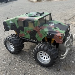 ジャンク品　ハマー　H1 迷彩柄　超大型　ラジコン　JUNGLE RESCUE 希少品　アンティーク　パーツ　送信機欠品　の画像