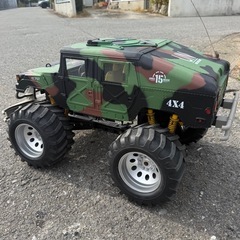ジャンク品　ハマー　H1 迷彩柄　超大型　ラジコン　JUNGLE RESCUE 希少品　アンティーク　パーツ　送信機欠品　の画像
