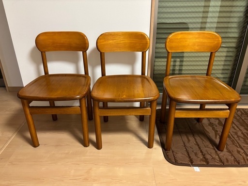 【3脚セット/ブランド家具】Mikimoku ミキモク 木製 ダイニングチェア レトロモダン/北欧スタイル