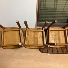 【3脚セット/ブランド家具】Mikimoku ミキモク 木製 ダイニングチェア レトロモダン/北欧スタイルの画像