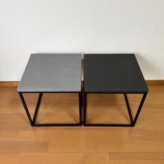 モールテックス ディスプレイ台 2個セット｜コンクリート アイアン ローテーブル サイドテーブル 展示台 無機質の画像