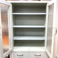 ★チェッカーガラスがオシャレなフレンチカントリー調 カップボード B-COMPANY ピチカート★の画像