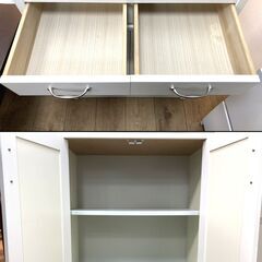 ★チェッカーガラスがオシャレなフレンチカントリー調 カップボード B-COMPANY ピチカート★の画像