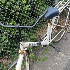 【リサイクルショップどりーむ鹿大前店】No.526 自転車　ホワイト ギア× サドル調整不可  ライトなし　嬉しい低プライス♪の画像