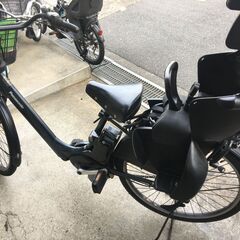 地域限定送料無料　パナソニック　ギュットアニーズ　子供乗せ　16AH　三人乗り　紺　26　パスクルー　ハイディ　神戸市　電動自転車の画像