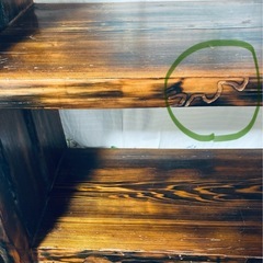 天然木　焼杉の棚の画像