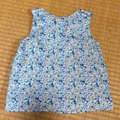 ベビー キッズ 花柄 ノースリーブ タンクトップ 95cm ブルーの画像