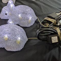 クリスマス用ライト付きウサギオーナメント 4体の画像