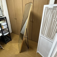 岡崎市 全身鏡 姿見 ゴールドフレーム　金縁　の画像