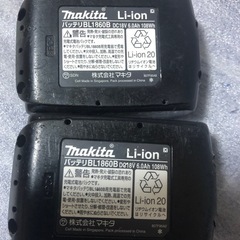 ③マキタ18v、純正バッテリーBL1860B、中古美品、２個の画像