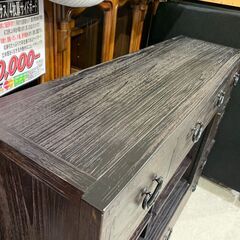 キャスター付｜桐天然木サイドボードの画像