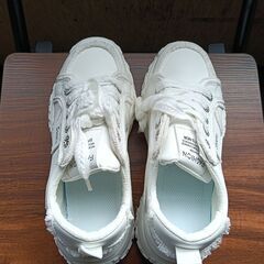 新品 24.5cm レディース スニーカー ホワイト シューズ 靴 カジュアル(923-Z)の画像