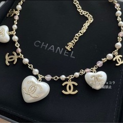 CHANEL パールハート　ネックレスの画像