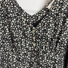 ココディール 花柄ロングワンピース Vネック 長袖の画像