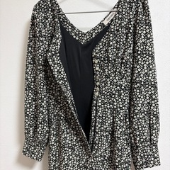 ココディール 花柄ロングワンピース Vネック 長袖の画像