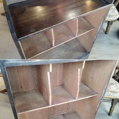 古い木製棚 引き出し付き 飾り棚 レトロ　/TJ-2647 2Fの画像