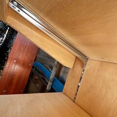 木製陳列棚 ゴンドラ 什器 シェルフ 引出し付き ①の画像