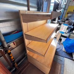 木製陳列棚 ゴンドラ 什器 シェルフ 引出し付き ①の画像