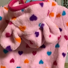 ハート総柄 アウター 足付き 耳付きの画像