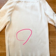 レッセパッセ　スクエアネック袖刺繍ニットプルオーバー　アイボリー（白）　Mの画像