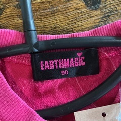 子ども服トレーナー👚EARTMAGICアースマジック女の子服👧かわいい🩷サイズ90長袖リボントレーナー🎀ピンク•紫•黄色の画像