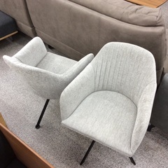 【セラミック天板】 ダイニングセット　セラミック天板　回転イス　食卓テーブルセット　2人掛け　イス2脚　イス合わせ　グレー/ブラックの画像