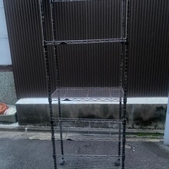 キャスター付き　Luminous Black スチールラック　メタルラック　5段の画像