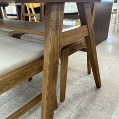 ★リユースのサカイ高崎店★TJ13247 ミサワ 4人掛けダイニングセット ブラウン H72×D80×W135 クリーニング済みの画像