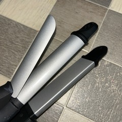 【動作確認済！】SALONIA 2WAY ストレート＆カールヘアアイロン 32mm ブラックの画像