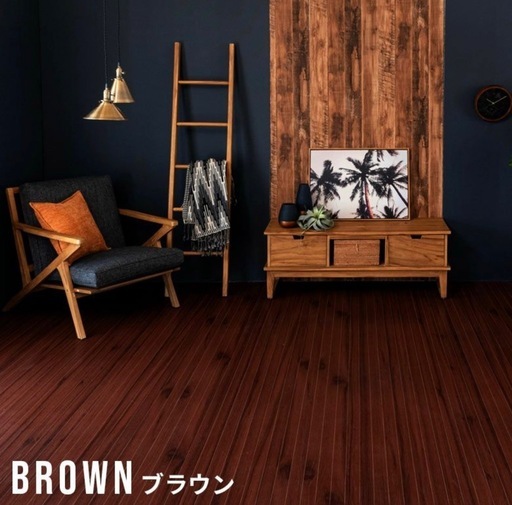ブラウン　ウッドカーペット　正方形