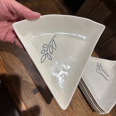 三角形の皿6枚セットの画像